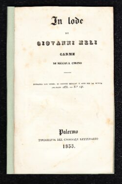 In lode di Giovanni Meli. Carme