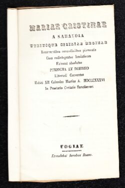 Mariae Christinae Regni Utriusque Siciliae Reginae