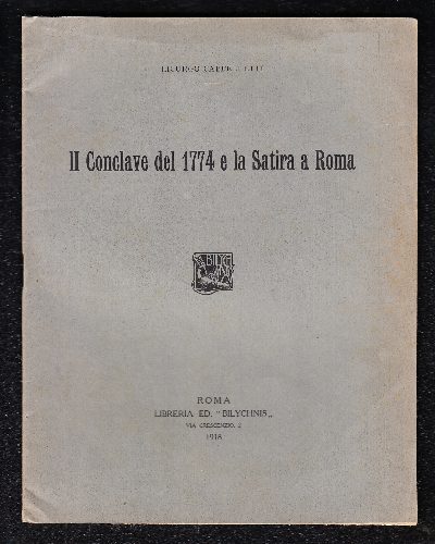 Il Conclave del 1774 e la Satira a Roma