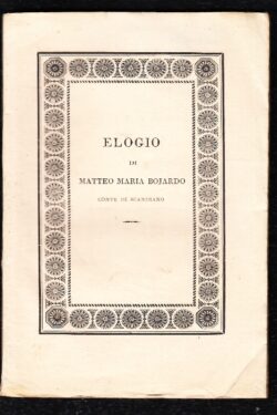 Elogio di Matteo Maria Bojardo Conte di Scandiano