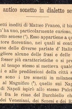 Un antico sonetto in dialetto senese