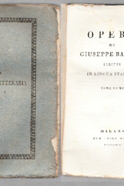 Giuseppe Baretti  Opere scritte in lingua italiana