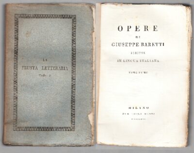 Giuseppe Baretti  Opere scritte in lingua italiana
