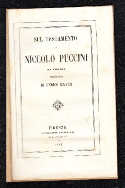Sul testamento di Niccolò Puccini da Pistoia. Considerazioni