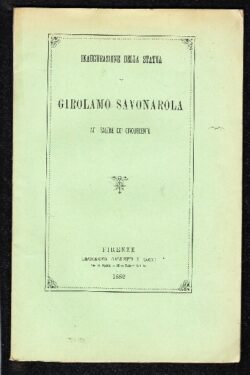Inaugurazione della statua di Girolamo Savonarola nel salone dei Cinquecento