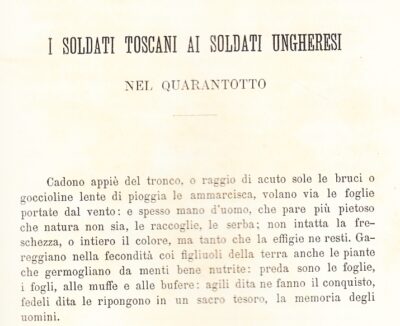 I soldati toscani ai soldati ungheresi nel Quarantotto