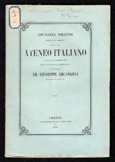 Per onorare la memoria del prof. ab.Giuseppe Arcangeli