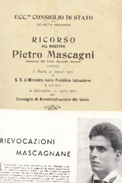 Ricorso del Maestro Pietro Mascagni