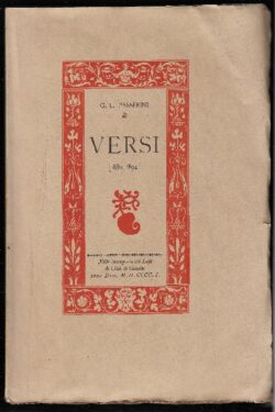 G. L. Passerini, Versi  (1880-1894)