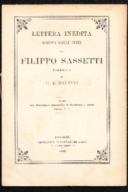 Lettera inedita scritta dalle Indie da Filippo Sassetti