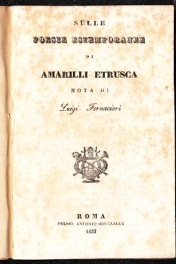 Sulle Poesie Estemporanee di Amarilli Etrusca