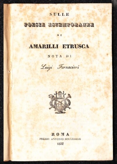 Sulle Poesie Estemporanee di Amarilli Etrusca