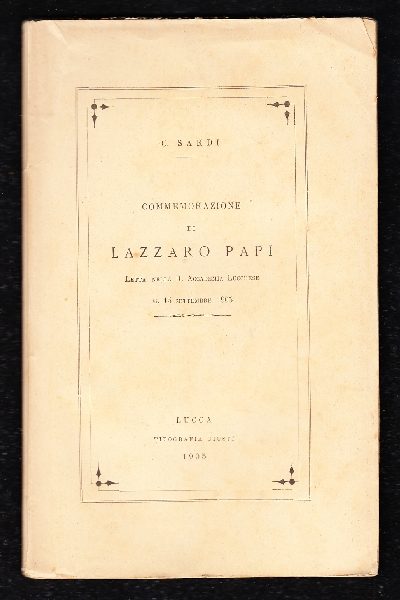 Commemorazione di Lazzaro Papi