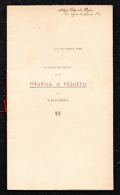 Inaugurazione della Statua a Giotto in Vicchio