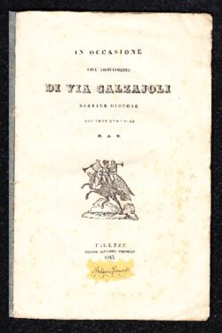 In occasione dell'abbellimento di Via Calzajoli