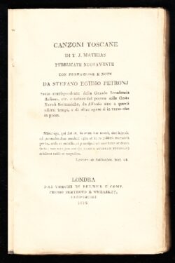 Canzoni toscane di T. J. Mathias