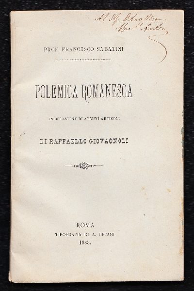 Polemica Romanesca in occasione di alcuniarticoli di Raffaello Giovagnoli