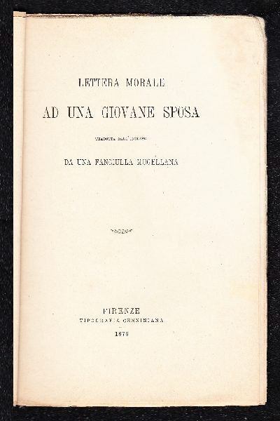 Lettera morale ad una Giovane Sposa