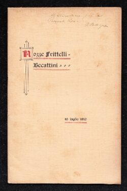 Brunone Bianchi Per Nozze Frittelli - Becattini