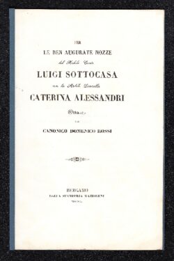 Ottave di Domenico Rossi, per nozze Sottocasa - Alessandri