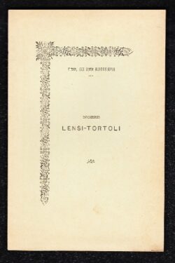 Quattro lettere dei Secoli XV e XVI Per Nozze Lensi - Tortoli