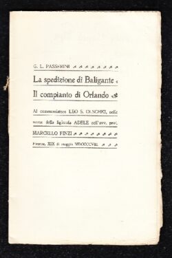 La spedizione di Baligante e il compianto di Orlando Per nozze Olschki - Finzi