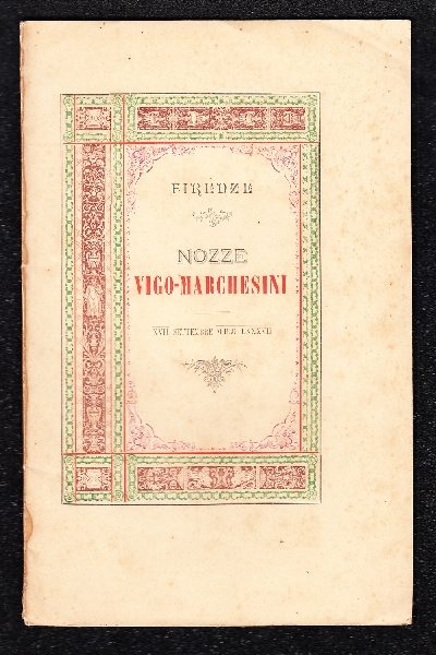 Alcuni versi di Corinna Vigo Per nozze Vigo - Marchesini