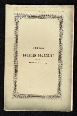 Ultimi versi di Lorenzo Lorenzini preceduti dalla sua Biografia