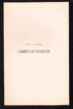 Quattro lettere di Uomini Illustri a Giovanni Procacci, per Nozze Zambelli - Procacci