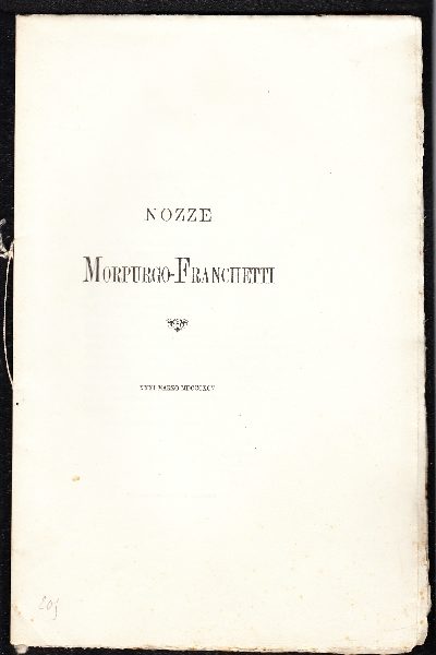 Del regimento di coloro ke fanno viagio, per Nozze Morpurgo - Franchetti