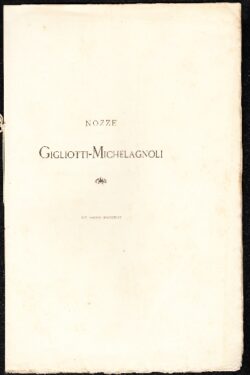 Il trattatello sull'origine di Firenze, per Nozze Gigliotti - Michelagnoli