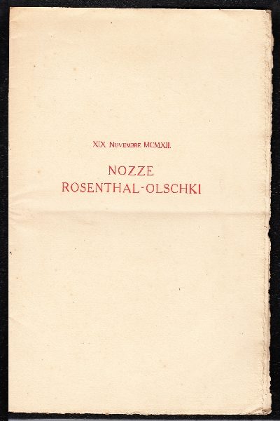 Sul testo della Lettera di Dante ai Cardinali Italiani, per nozze Olschki - Rosenthal