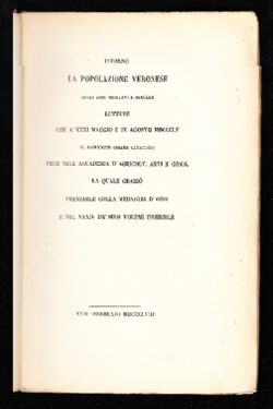 Intorno la popolazione Veronese degli Anni 1766 e 1770