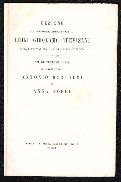 Lezione sopra l'epistola della Domenica Terza dell'Avvento