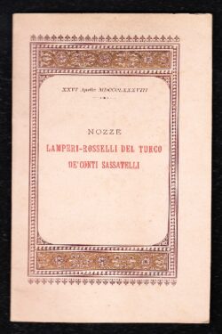 Versi inediti, per nozze Lamperi - Rosselli Del Turco