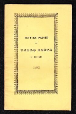 Paolo Costa di Ravenna Lettere inedite