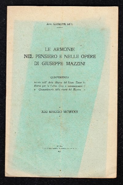 Le armonie nel pensiero e nelle opere di Giuseppe Mazzini