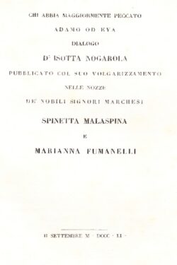 Chi abbia maggiormente peccato, Adamo od Eva