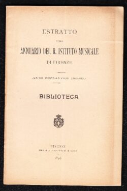 Biblioteca Anno Scolastico 1898 - 99