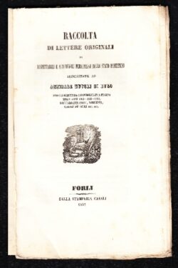 Raccolta di Lettere Originali di rispettabili e autorevoli personaggi dello Stato Pontificio ad Annibale Nuvoli