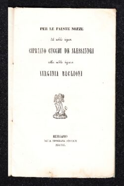 Ode Per nozze Cucchi De Alessandri - Baglioni