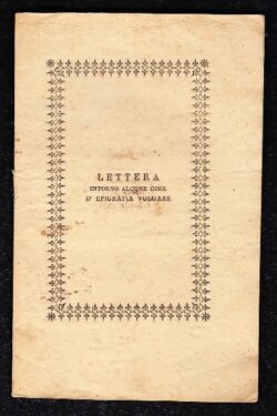 Lettera a Giovanni Scalaberni intorno alcune cose d'epigrafia italiana