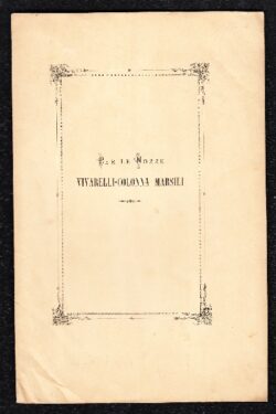 Tributo modesto di Versi, per nozze Vivarelli Colonna - Marsili