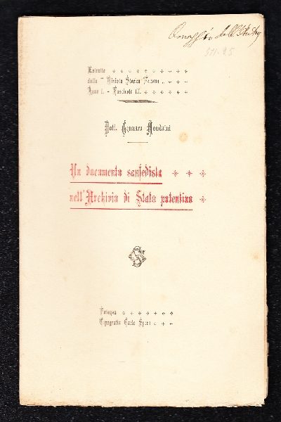 Un Documento Sanfedista nello Archivio di Stato Potentino
