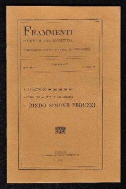 Notizie sulla vita e gli scritti di Bindo Simone Peruzzi