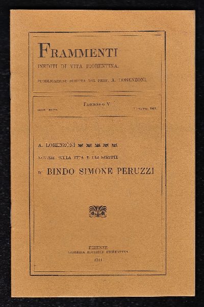 Notizie sulla vita e gli scritti di Bindo Simone Peruzzi