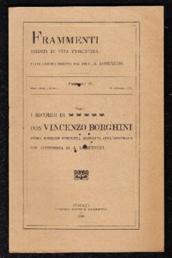 I Ricordi di Don Vincenzo Borghini prima edizione completa