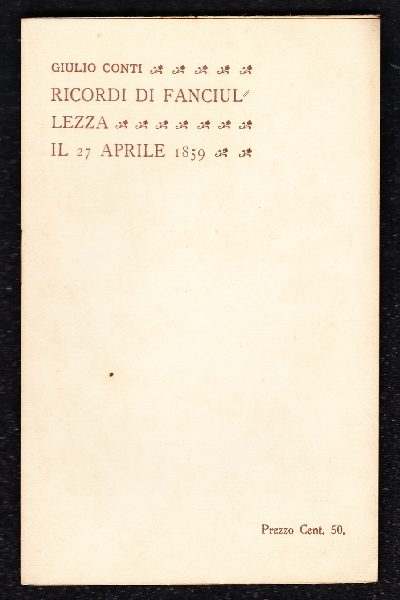 Ricordi di Fanciullezza. Il 27 Aprile 1859