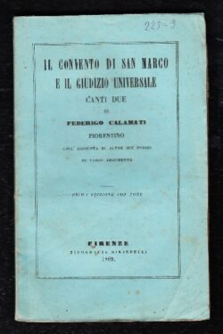 Il Convento di S. Marco e il Giudizio Universale CANTI DUE di Federigo Calamati fiorentino