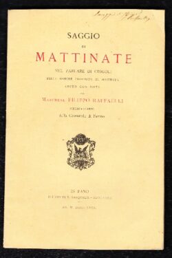 Saggio di  Mattinate nel parlare di Cingoli nelle Marche Provincia di Macerata